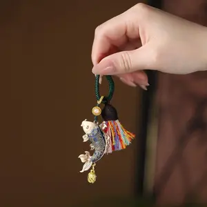 Small fish pendant phone chain, new Chinese-style keychain pendant, cultural and creative New Year's gift