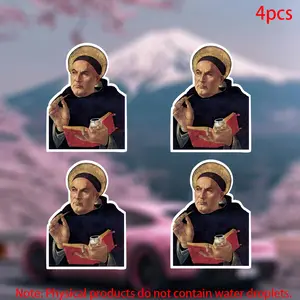 Saint Thomas Aquinas Stickers, Durable Vinyl Car Decals for Doors Windows Laptops Furniture Bumpers, 4pcs Set, Easy Application