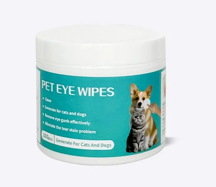Pet Eye Wipes - 100 Pcs Bulk Single-Use Grooming Products, 100% Cotton, Natural Ingredients, Moisturizing Non-Greasy Eye Care for Dogs, Remove Tear Stains, Cleaning & Sanitizing ($0.08/count)