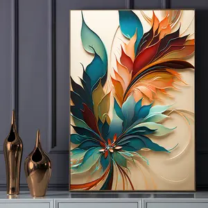 Frameless 2D Flat Wall Art Print - Modern Abstract Floral Home Decor, 31.5x47.2in Large Indoor Poster for Living Room, Bedroom Home Supplies, Decoration