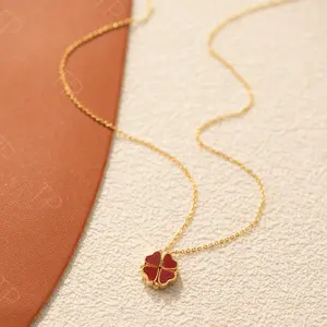 This stylish heart-shaped pendant can be unfolded on both sides. It's a versatile, creative and sweet necklace in a fashionable red color