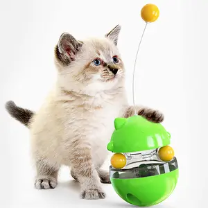 Cat Toy Funny Tumbler Interactive Ball, Treat Dispenser Automatic No-Electronic Move, More Exercise for Indoor Cats Kittens, Cat Self-Play IQ Traning Treat Toy Ball