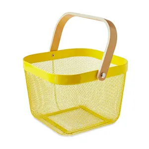 Easter Yellow Mesh Basket, 9.45 in x 9.84 in x 7 in, by Way To Celebrate