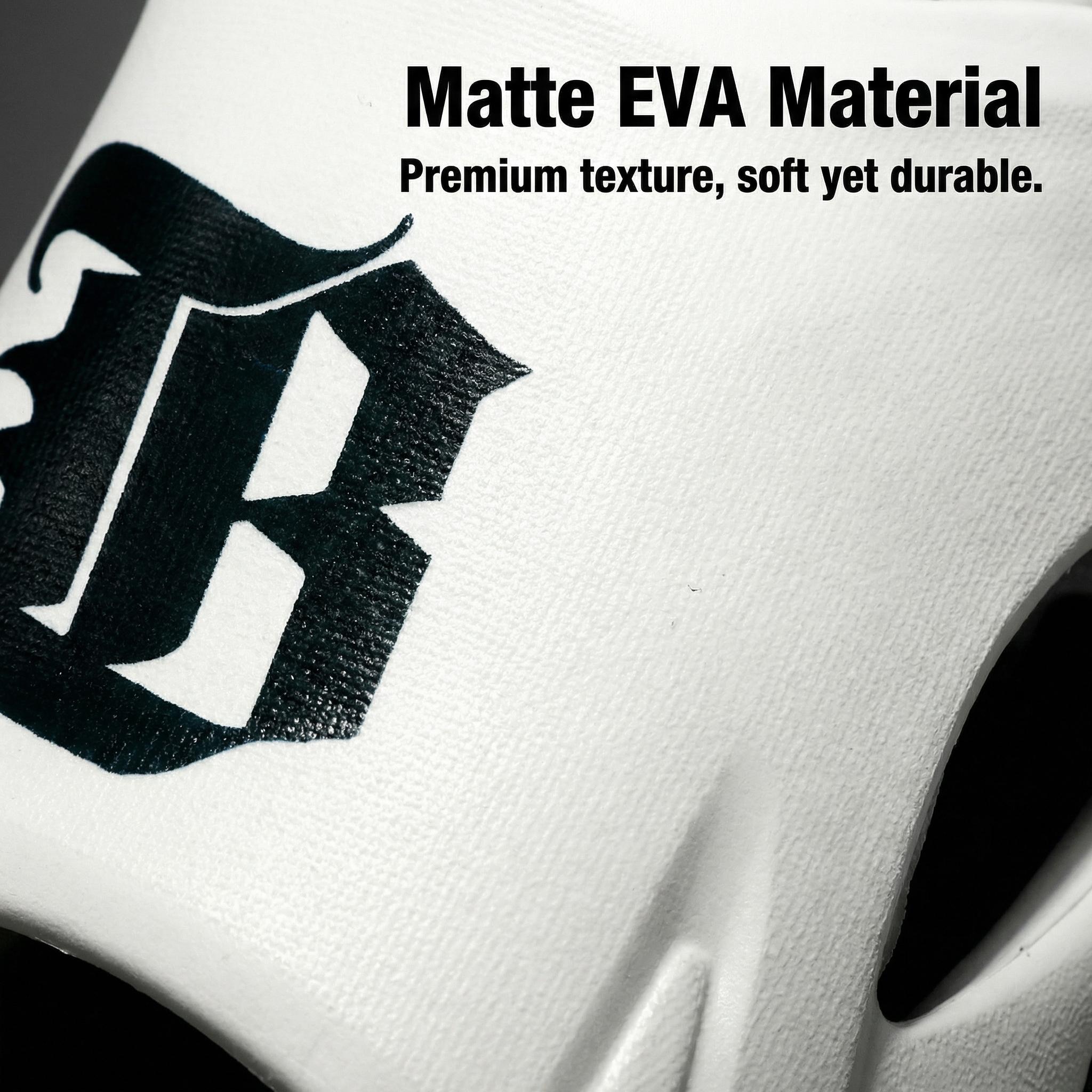 Men’s EVA Slide Sandals with Bold Letter Print – Breathable Hollow Design, Non-Slip Sole, Massaging Footbed, Stylish Summer Slippers for Indoor & Outdoor Walking Shoes Footwear Black，great for match day comfy sports lippers beach