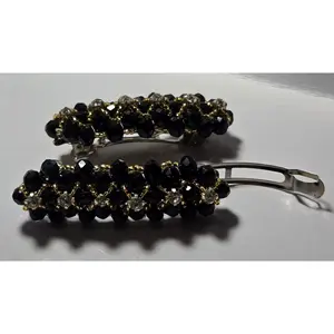 2" Black and Gold Barrettes