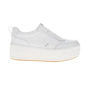 Keds Womens Skyler Ii Leather Mixed Texture Lace Up Sneakers Shoes Casual - White