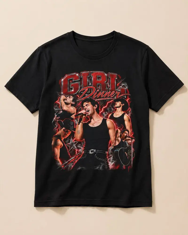 Joe Jonas Girl Dinner Shirt, Joe Jonas Concert Tee, Jb Fan Shirt, Red Graphic Music T-Shirt, Pop Singer Gift, Concert Outfit
