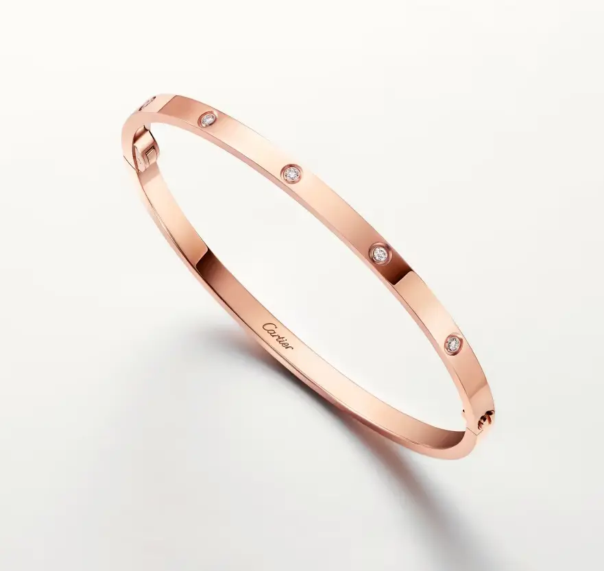 Pre-owned Cartier Love Bracelet Small Model, 10 Dias, Rose Gold, Non Full Set