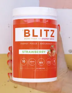 Blitz Energy Drink – Strawberry | Clean Energy, No Crash, No Sugar | 200mg Focus Boost | 30 Servings