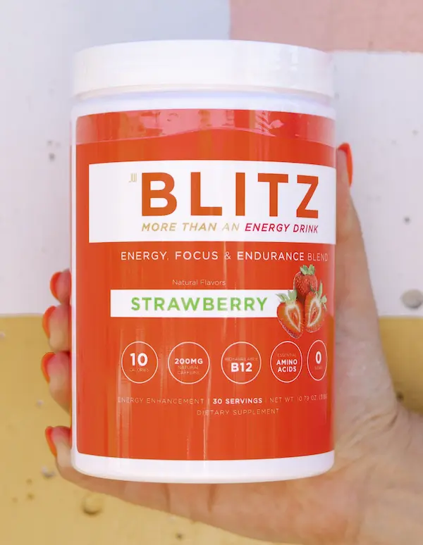 Blitz Energy Drink – Strawberry | Clean Energy, No Crash, No Sugar | 200mg Focus Boost | 30 Servings