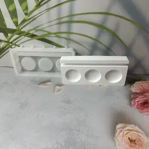 Silicone Resin Casting Mold for Candle Holder, 3-cavity Irregular Base Design DIY Cement Plaster Candlestick Mold, Home Decor Crafting Tool