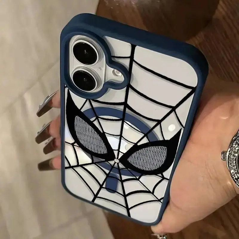Spider-Man Eyes Spider Web Pattern Case, Single Piece Magnetic Shockproof PC Phone Case for iPhone 17, 16, 15, 14, 13, 12, 11, Pro, Max, Plus, XS Max and Samsung S25, S24, S23, S22, S21, Plus, Ultra, FE, Phone Case Part 2