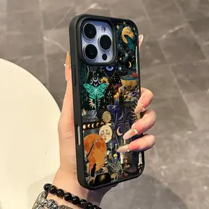 Chic Magnetic Case for iPhone11/12/13/14/15/16/17/promax Mystical Night Collage MagSafe Ready, Anti-Slip, Ultra Thin | Aesthetic Touch for Daily Use