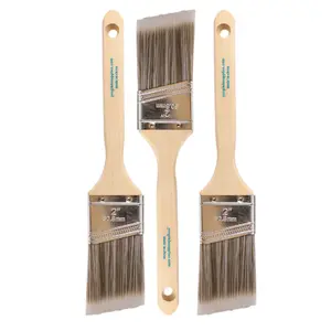 Vermeer Paint Brush Set - 3-Pack - 2" Angle Brushes for All Latex and Oil Paints & Stains - Home Improvement - Interior & Exterior Use