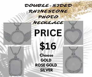 A1 Custom Shop Double-Sided Rhinestone Charm Custome  Necklace for Men & Women - Anniversary Birthday Daily Engagement Necklace with 20.5 Inches Long Chain