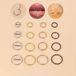 Stainless Steel Lip Ring, Nose Ring, Slim Thread Diameter, Closed Loop, Trendy and Fashionable Piercing Accessories, Body Art, Body Beauty, Symbolic Significance