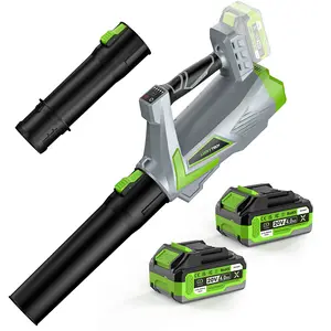 Cordless Leaf Blower, 5 Speed Electric Leaf Blower with 2 x 4.0Ah Batteries & Turbo Mode, Lightweight Grass Blower for Patio, Yard, Lawn Care, Blows Leaves, Snow and Dust