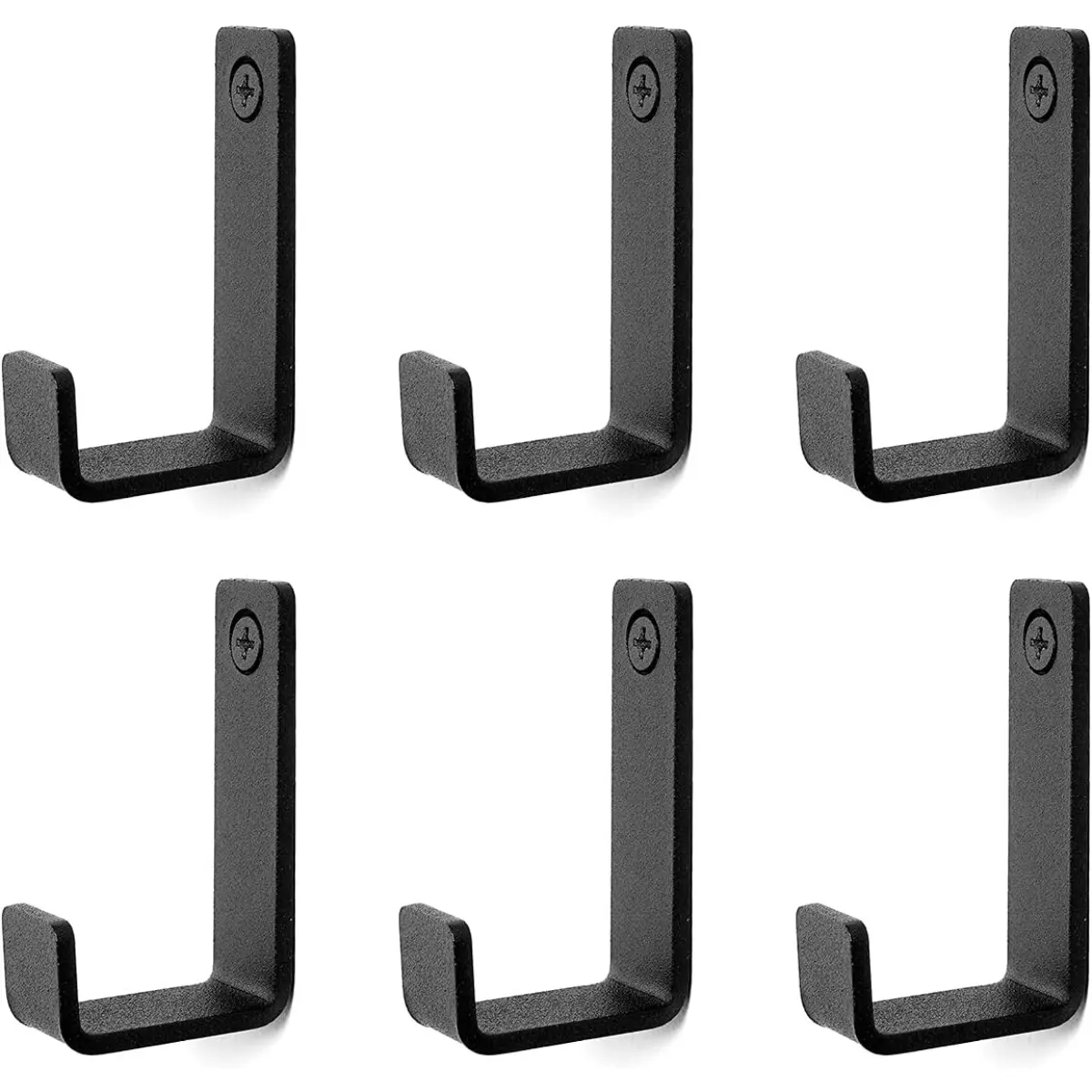 6-piece set of stainless steel wall hooks, metal hooks behind kitchen and bathroom doors, used for hanging towels, jackets, backpacks, keys