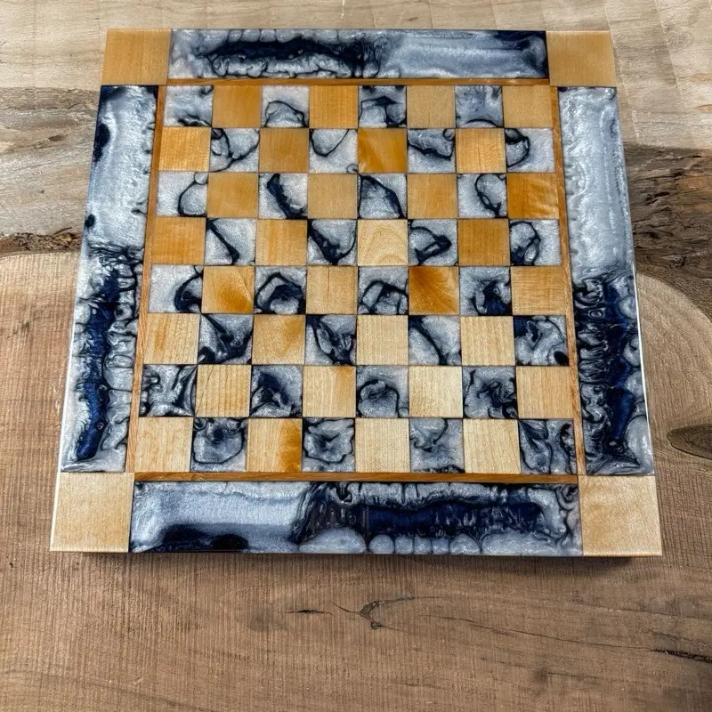 Midnight Cloud Maple Chess Board (INCLUDES PIECES) Midnight Cloud Maple Chess Board (INCLUDES PIECES)