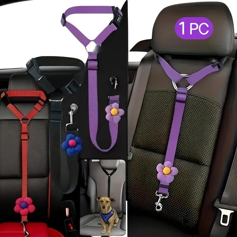 Car SUV suitable for 1pc dog seat belt, used for vehicle safety, pet car rope safety rope, seat belt for dogs in the car, dog seat belt buckle, dog car seat belt Harness Straps Christmas gift _ - Temu_Canada