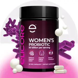ELICORE Women’s Probiotic 50 Billion CFU - 5 in 1 Probiotics Blend for Digestive & Gut Health, Vaginal Health & pH Balance for Women – 60 Veg Capsules