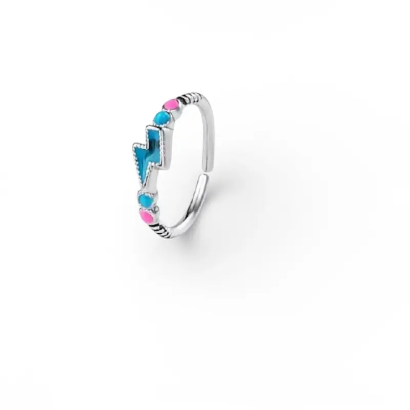 Lightning Bolt 10 mm Hoop 20 Gauge Piercing