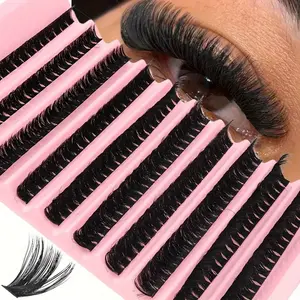 Lash Clusters 200pcs DIY Individual Lashes Natural Look Wispy Eyelash Extension 8-16mm D Curl Individuals Cluster Lashes Fluffy Lash Extensions Resuable DIY At Home DIY Volume Eyelashes