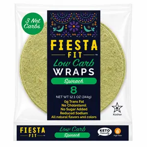 Fiesta Fit Low Carb Wraps Spinach Flavor- Pack of 3