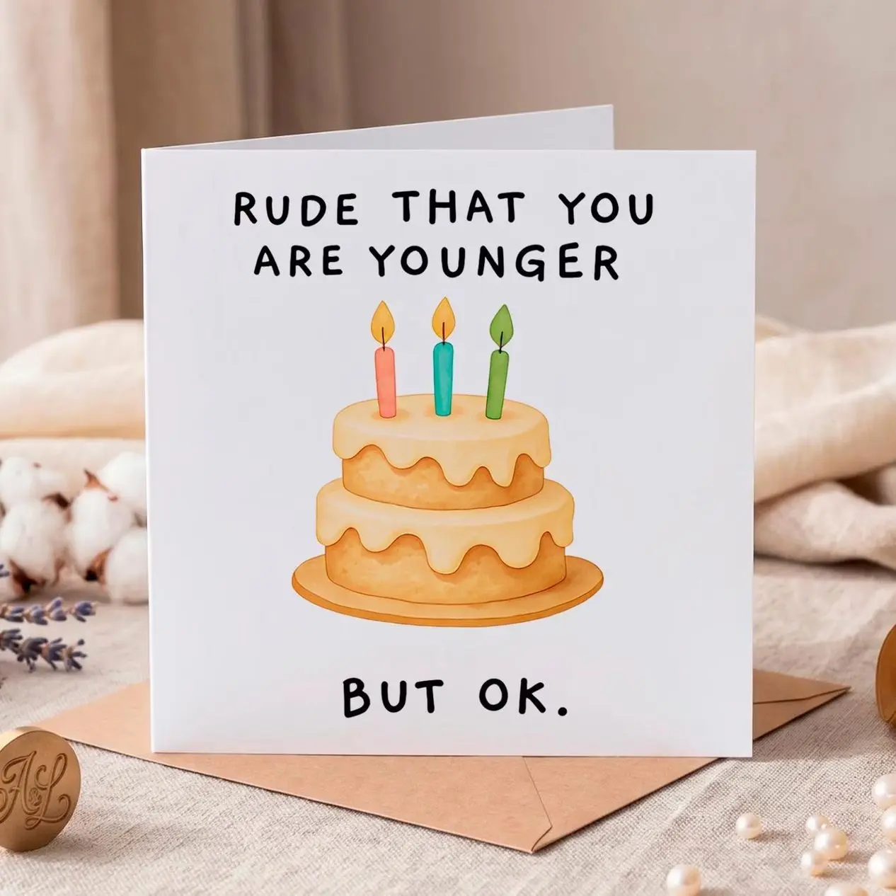 Personalized  Sarcastic Birthday Card for Best Friend, Funny Greeting Card for Coworker, Snarky Adult Humor Card for Him and Her