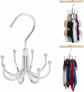 Rotatable Belt Hanger & Closet Organizer, 2 Pack - 48 Storage Capacity, 360° Swivel Hooks, Heavy-Duty Metal Holder for Bras, Tops, Ties, Scarves