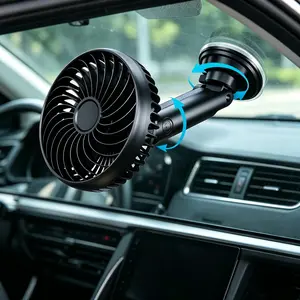 Oatsbasf 5000mAh Car Fan, Heavy-Duty Detachable Base & Strong Suction Cup, 3-Speed Quiet Cooling, Quick-Release. Fits SUV, Truck, RV, Golf Cart, Backseat, Wall, Kitchen, Bathroom & Cruise / Ventilador de coche 5000mAh.