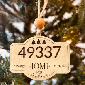 Personalized Zip code Christmas ornament