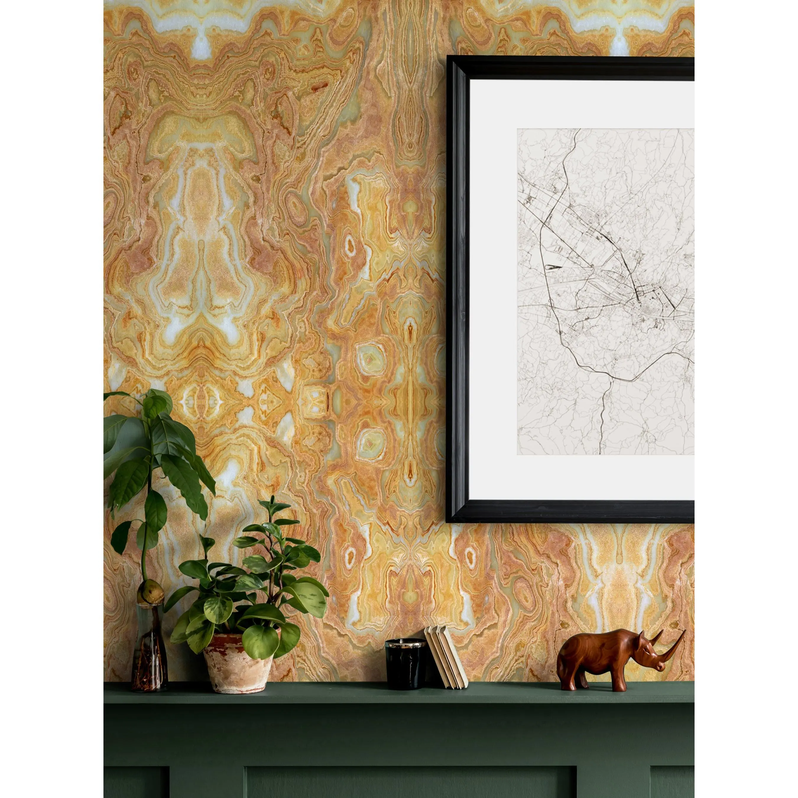Geo Rock Peel-and-Stick Temporary Wallpaper - Textured, Colorful All-Over Print, 48" Repeat Renter-Friendly Room Art for Home Improvement Decor Inspo, Textured Wallpaper