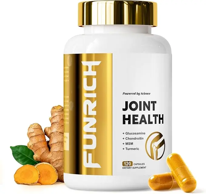 Shellfish-Free Glucosamine Chondroitin Joint Supplement, MSM Turmeric Complex Capsules, 120 Count