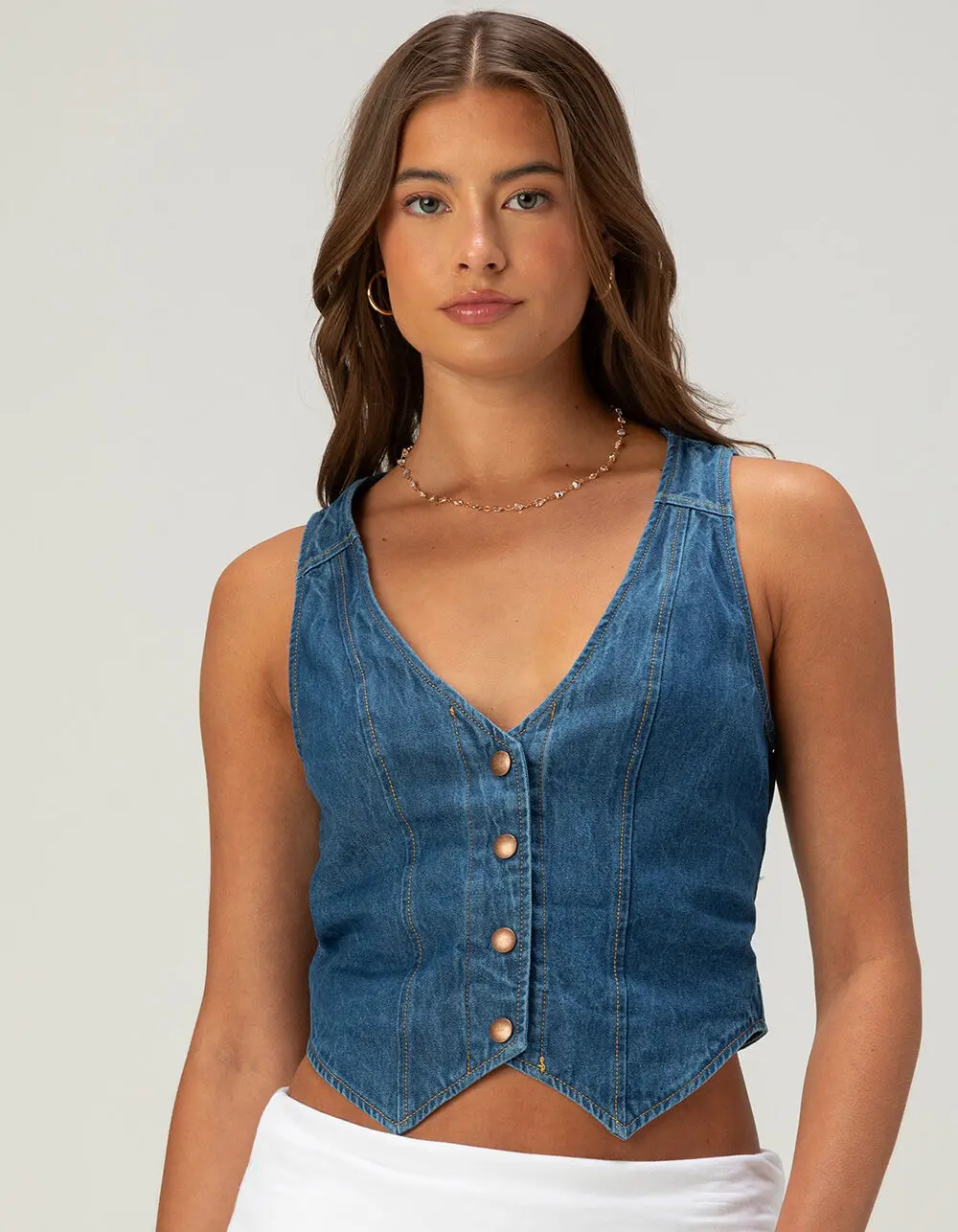 NECTAR CLOTHING Womens Denim Vest
