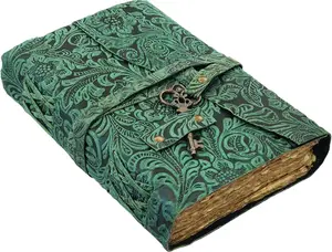 Soskakiist Embossed  Journal with Antique Key  Pages  Journal  Sketchbook Notepad  Travel Journal Book of Shadows  grimoire