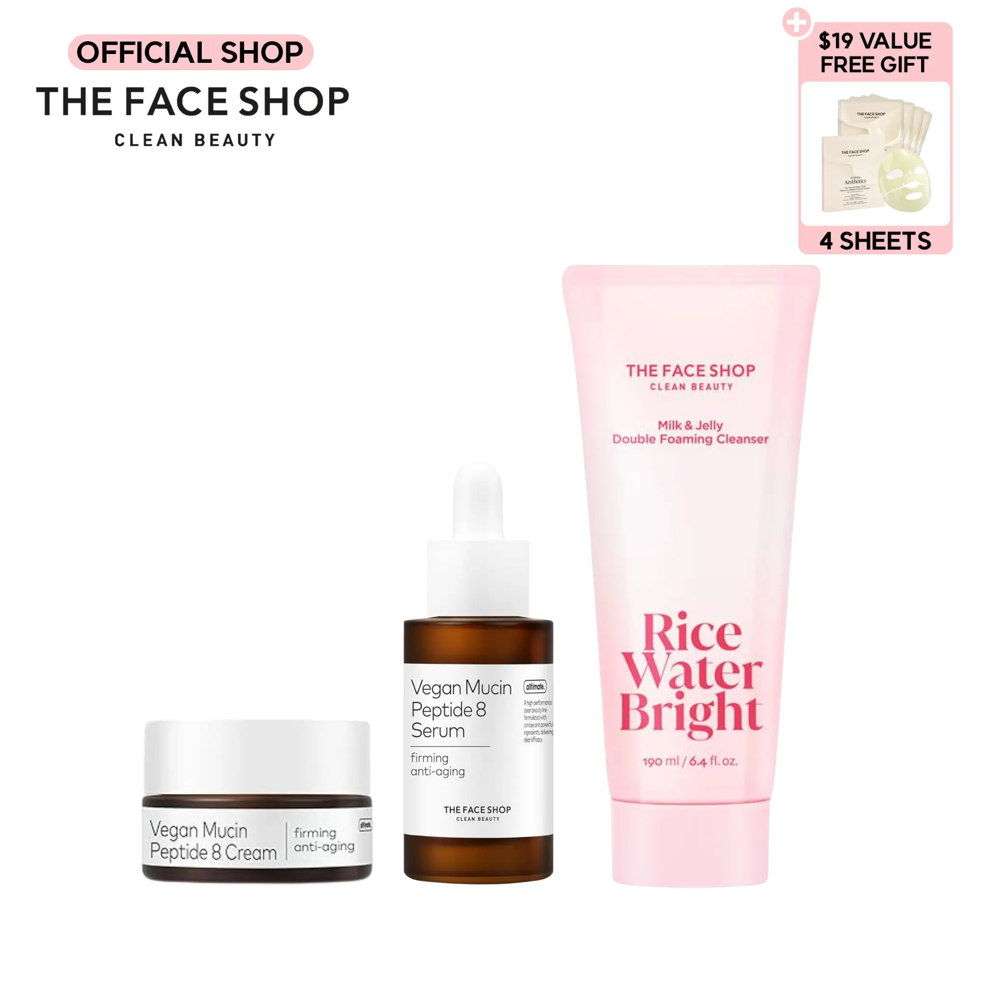 THE FACE SHOP Milk & Jelly Double Cleanser + Skincare Routine Bundles