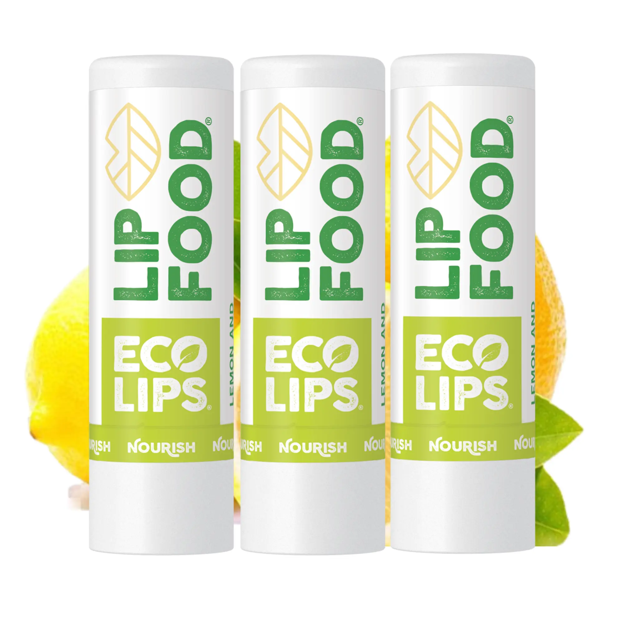 Eco Lips LIP FOOD Nourish Organic Lip Balm, 3 Pac