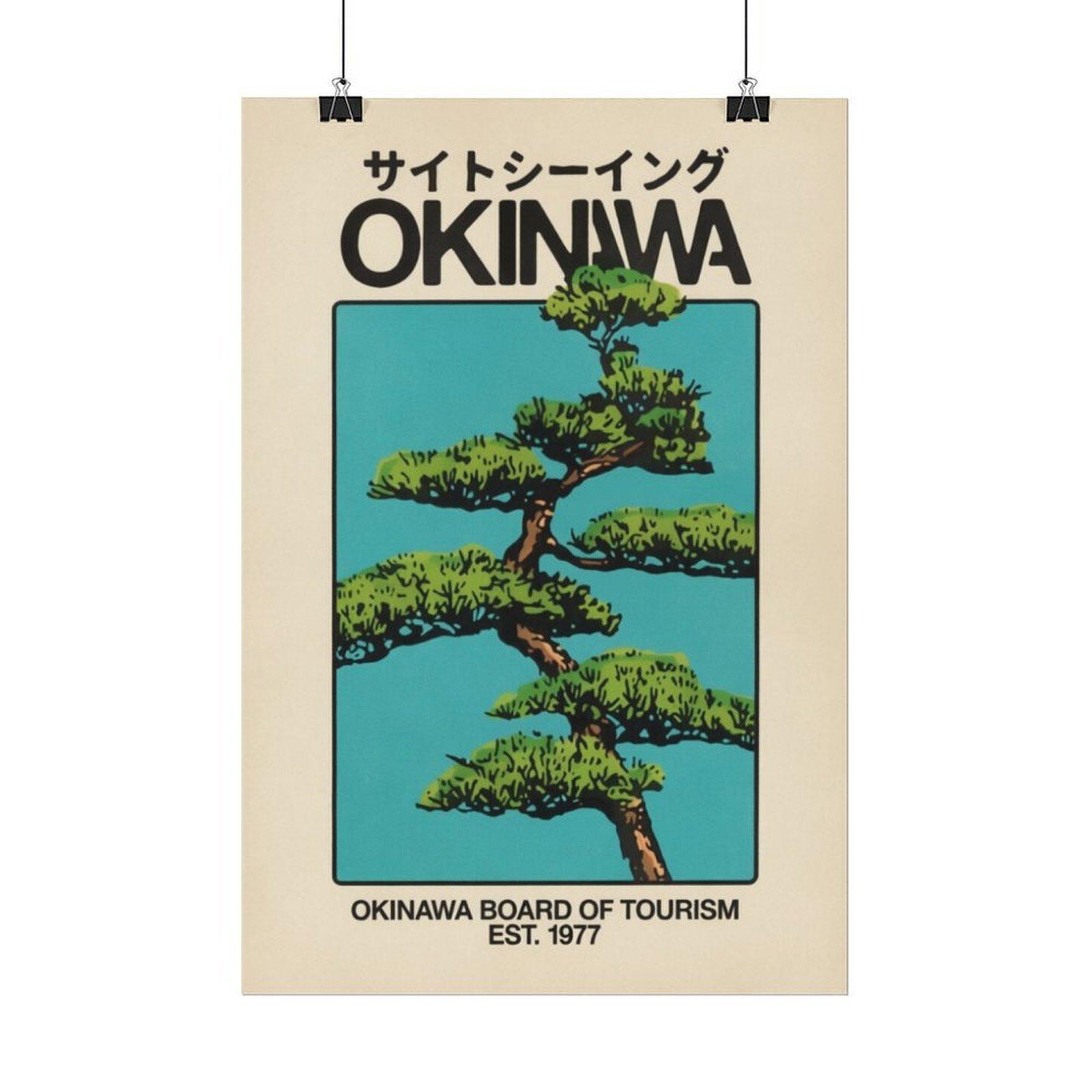 Vintage-Inspired Okinawa Retro Art Print - Japanese Cape Hedo Skyline Travel Poster, Inspirational Wall Art, Bedroom Decor, Living Room Decorations, Home Supplies