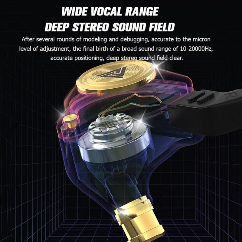 QKZ AK3 in Ear Monitor Headphones, Portable 3.5mm Wired Gaming IEM in-Ear Earphones Ear Buds, HiFi Stereo Headphone Cool White Clear Inear Monitors Earbuds for Singers Musicians with Mic IEM for Music Video Calling