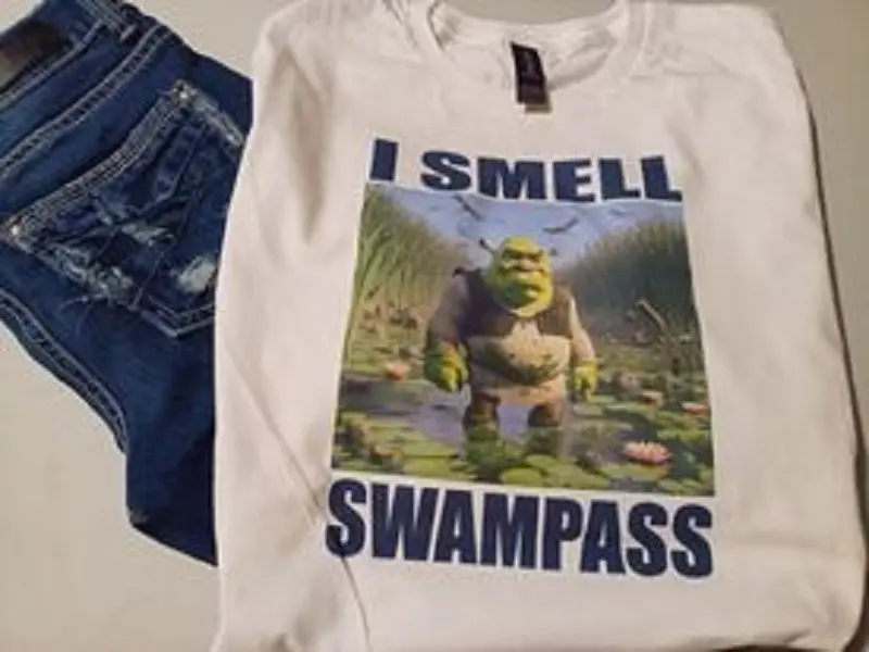 Shrek I Smell Swampass Hilarious Tshirt Funny Shirt Sarcastic Custom Mens Womens Small Medium Large XL XXL Trending Popular Now Crewneck Casual Menswear T-Shirt Top Classic