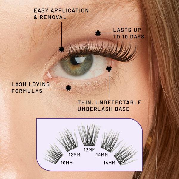 Lilac St. DIY Lash Extensions Eternal Cluster Lash Kit  – Originals, Midnight & Prism Styles – 30 Individual Natural Lash Clusters, Bond & Seal Applicator, for At-Home Longwear Lash Extensions Eyelashes Makeup