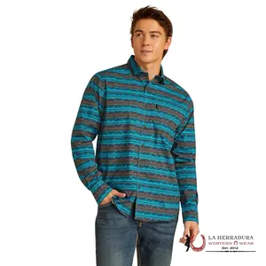 ARIAT MENS MADISON MODERN FIT LONG SLEEVE TURQUOISE - 10052306
