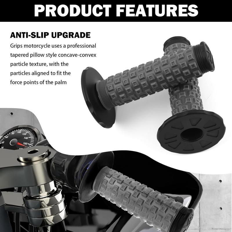 21mm & 23mm Motorcycle Grips,Upgraded Tapered Pillow Style Dirt Bike Grips for Anti-Slip & Relieving Hand Fatigue,Universal Motorcycle Handlebar Grip for Motocross ATV