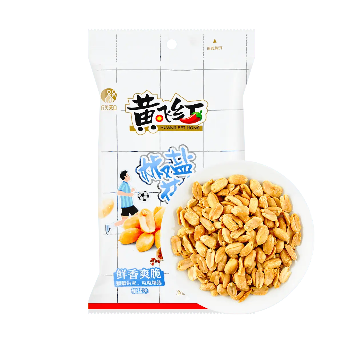 HUANGFEIHONG Salt and Pepper Peanuts 110g - Crispy, Savory Snack for Authentic Chinese Flavor