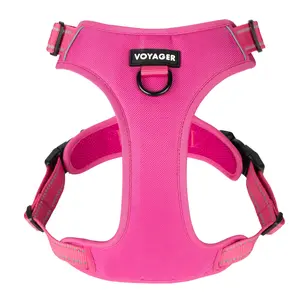 Voyager No Pull Dog Harness Dual Leash Attachment - Front & Back D-Ring, Adjustable Padded Vest with 3M Reflective Technology for Medium Large Dogs - Oxford Fabric, Heavy Duty, Handle by Best Pet Supplies