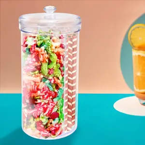 7.8-in Plastic Divided Candy Container with Lid, Clear, 1 Count, Party Favors