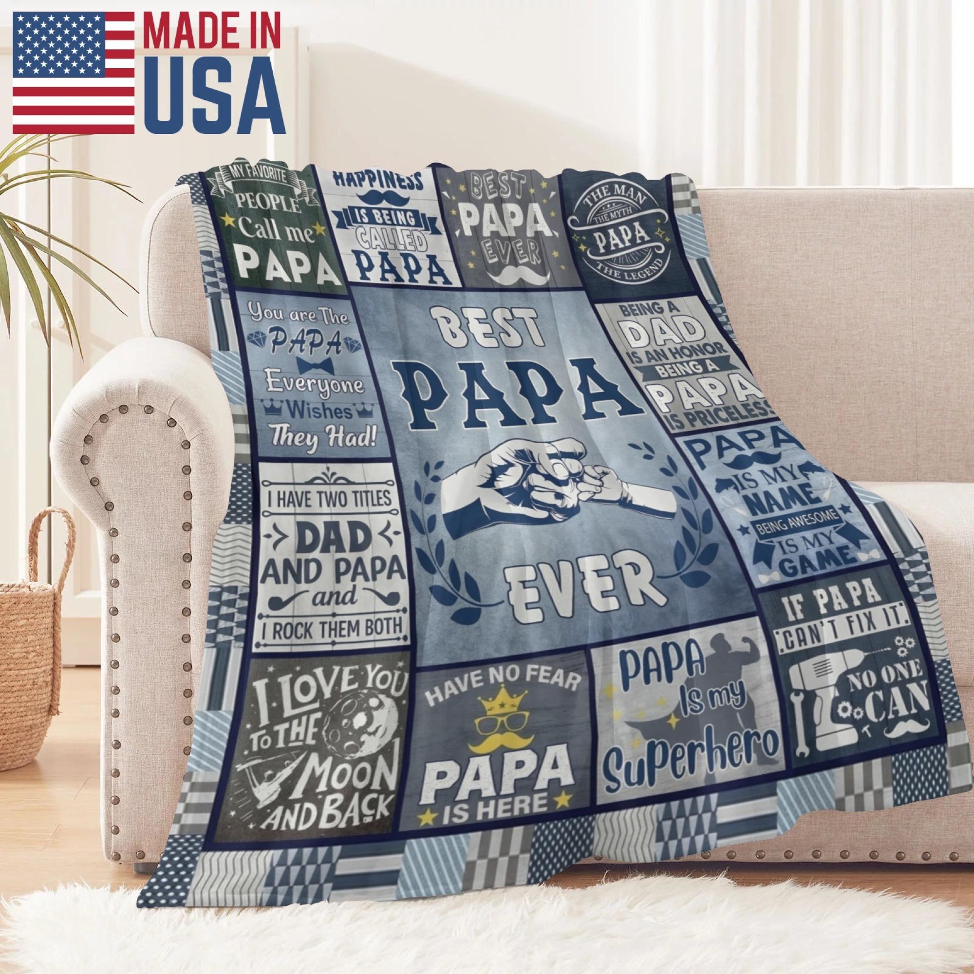 Papa Gifts from Granddaughter Grandson, Best Gifts for Papa, Best Papa Ever Gifts, Papa Birthday Gifts from Grandkids, to My Papa Grandpa Gifts for Fathers Day Christmas, Papa Blanket Gifts 60"X50" Papa Gifts from Granddaughter Grandson, Best Gifts for Papa, Best Papa Ever Gifts, Papa Birthday Gifts from Grandkids, to My Papa Grandpa Gifts for Fathers Day Christmas, Papa Blanket Gifts 60"X50"