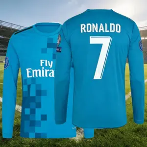 17 18 Away Soccer Jersey 7# Ronaldo Long Sleeve Jersey Fans Version