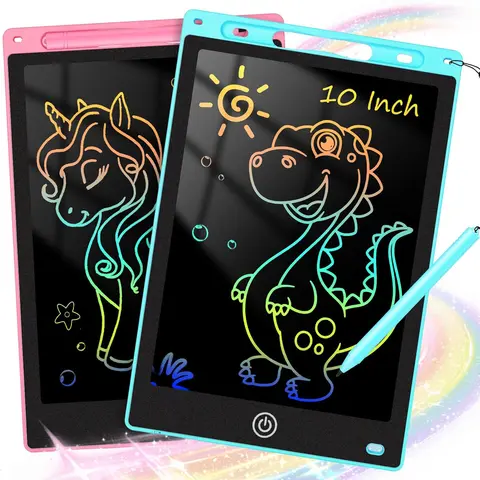 EFFUN 10-Inch Electronic Colorful Learning LCD Graphics Handheld Drawing Tablet, 8.5 in - Blue - 1pcs, Erasable Screen Toddler Toy, Portable Digital Writing Pad, Travel-Light Art Supply, Home-School Gift